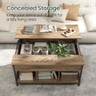 Lift-Top Coffee Table – Wood – White – Open and Hidden Storage with X-Shaped Bars