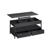 Lift Top Coffee Table – Wood – Brown – Storage Drawers and Hidden Compartments