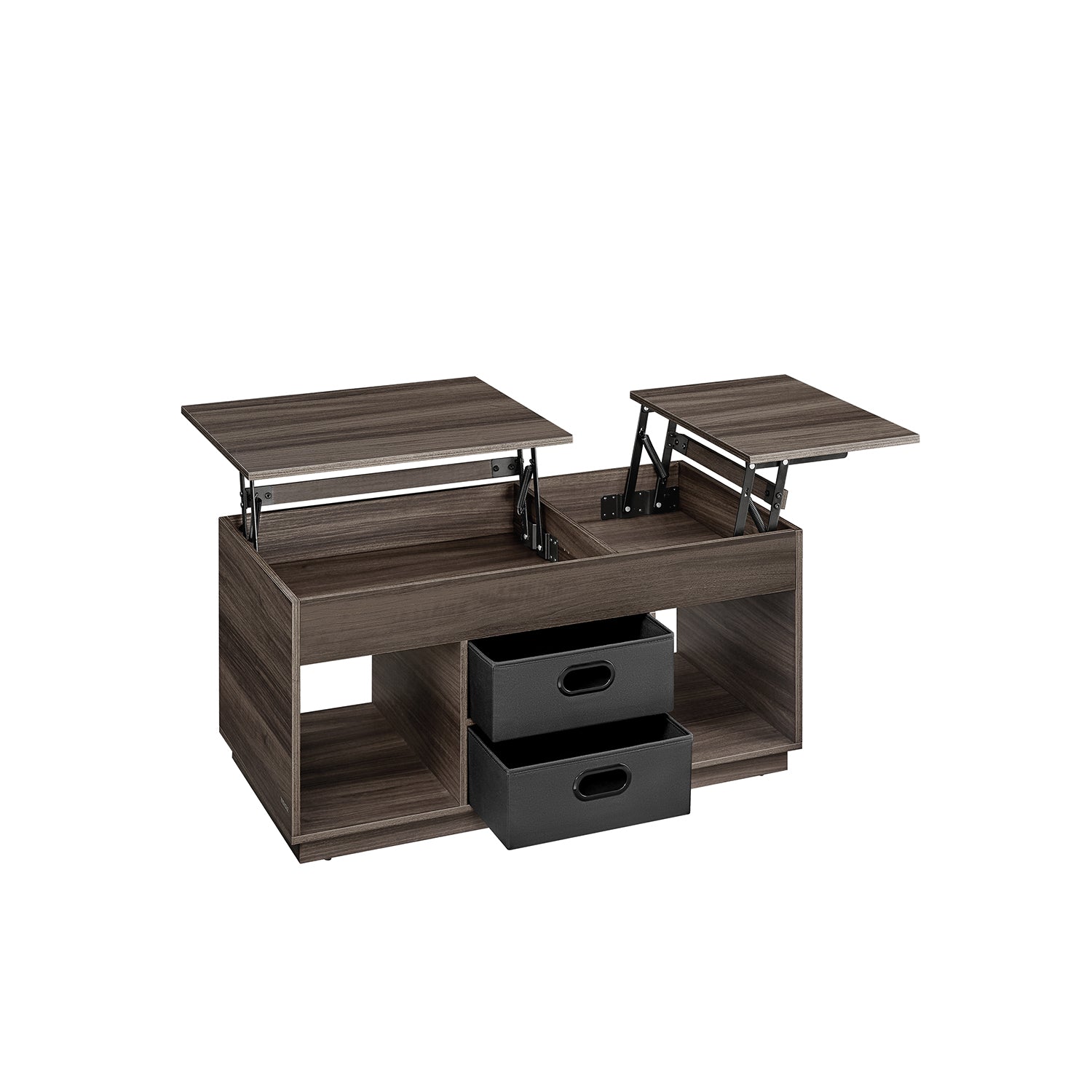 Lift Top Coffee Table – Wood – Ash Brown – With 2 Drawers and Hidden Compartments