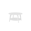 Round Coffee Table – Engineered Wood – Misty Grey – 2-Tier with Storage, Easy to Assemble