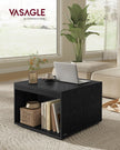 Coffee Table Set – Wooden – Ebony Black – Customisable with Storage Shelf