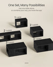 Coffee Table Set – Wooden – Ebony Black – Customisable with Storage Shelf