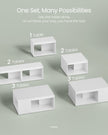 Customisable Coffee Table Set – Wood – Snow White – Modern Design with Storage Shelf