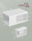 Customisable Coffee Table Set – Wood – Snow White – Modern Design with Storage Shelf