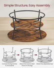 Round Cocktail Table – Metal – Rustic Brown – With Storage Shelf and Easy Assembly
