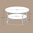 Round Coffee Table – Metal – Rustic Brown – Features Shelf and Easy Assembly