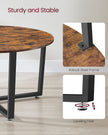 Round Coffee Table – Metal – Rustic Brown – Industrial Style, Easy to Assemble