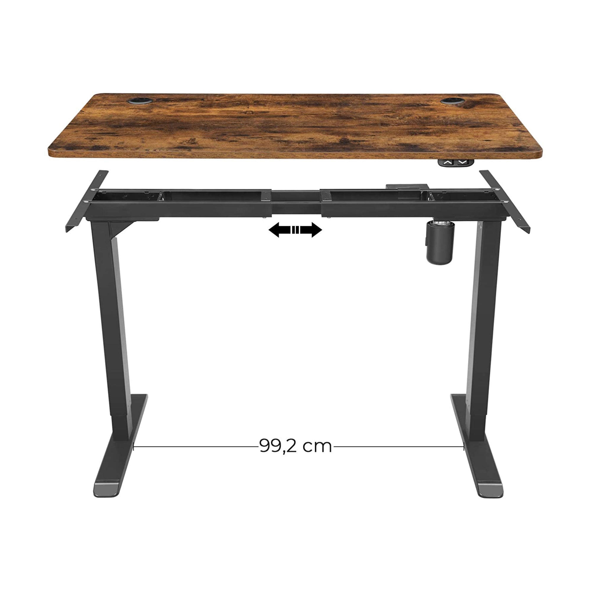 Writing Desk Top – MDF – Rustic Brown – Electric Standing Desk Compatible with Rounded Corners and Smooth Edges