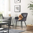 Upholstered Dining Chair – Velvet – Grey – Armrests, Metal Legs, 110 kg Load Capacity