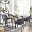 Upholstered Dining Chair – Velvet – Grey – Armrests, Metal Legs, 110 kg Load Capacity