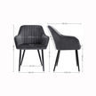 Upholstered Dining Chair – Velvet – Grey – Armrests, Metal Legs, 110 kg Load Capacity