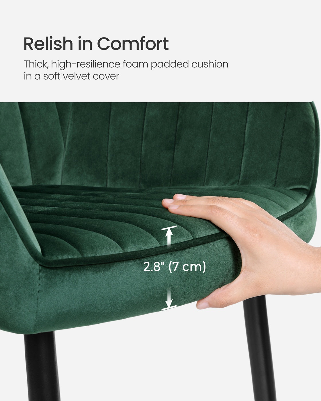 Dining Chair – Velvet – Grey – Upholstered with Armrests, Metal Legs, 110 kg Load Capacity