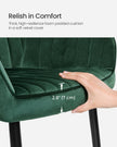 Dining Chair – Velvet – Grey – Upholstered with Armrests, Metal Legs, 110 kg Load Capacity
