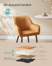 Dining Chair – Velvet – Caramel Brown and Ink Black – Upholstered with Armrests