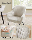 Dining Chair – Velvet – Grey – Upholstered with Armrests and Metal Legs