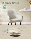 Dining Chair – Velvet – Grey – Upholstered with Armrests and Metal Legs