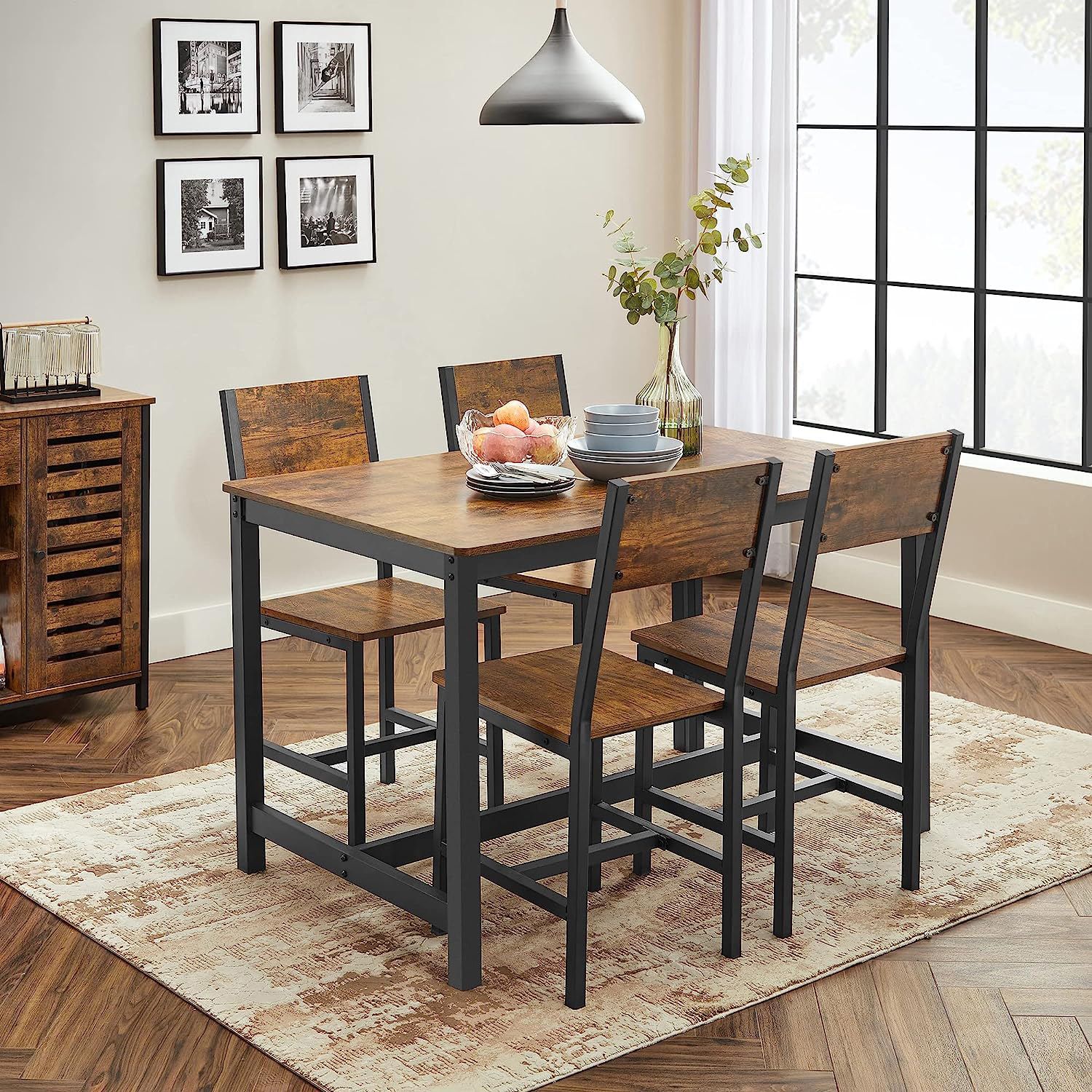 Dining Chair Set of 2 – Steel Frame – Industrial Style – Versatile for Dining Room, Living Room, Kitchen