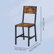 Set of 2 Rustic Brown and Black Kitchen Chairs – Steel Frame – Stylish Back Design