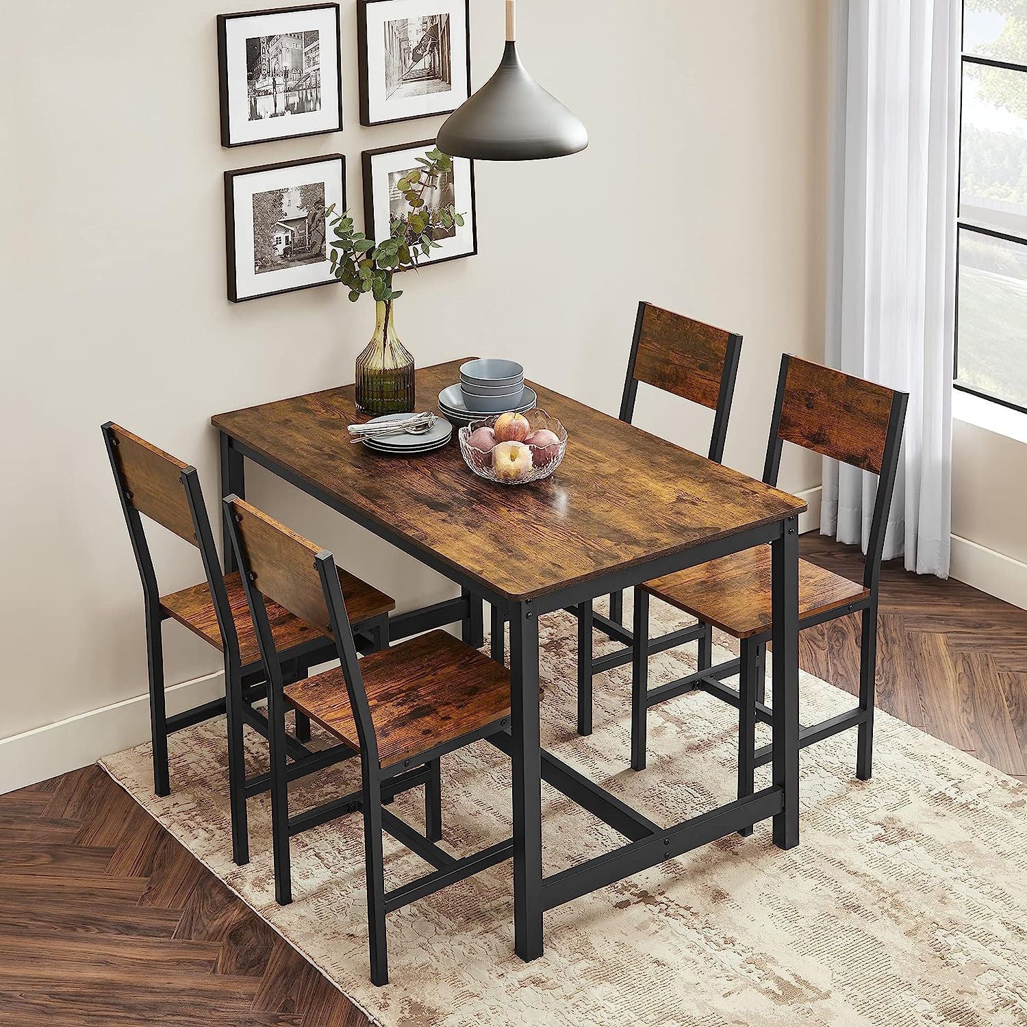 Dining Chair Set of 2 – Steel Frame – Industrial Style – Versatile for Dining Room, Living Room, Kitchen