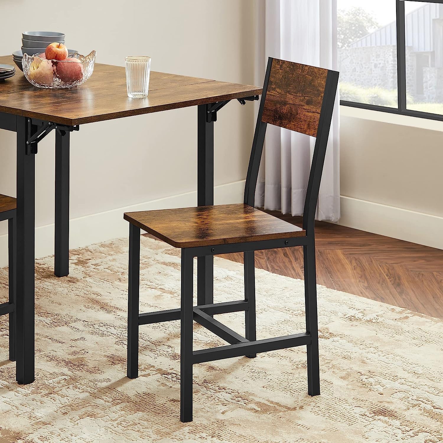 Dining Chair Set of 2 – Steel Frame – Industrial Style – Versatile for Dining Room, Living Room, Kitchen