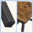 Set of 2 Rustic Brown and Black Kitchen Chairs – Steel Frame – Stylish Back Design