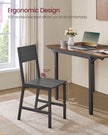 Set of 2 Dining Chairs – Steel Frame – Charcoal Grey and Ink Black – Industrial Style