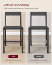 Set of 2 Dining Chairs – Steel Frame – Charcoal Grey and Ink Black – Industrial Style