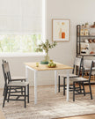 Set of 2 Dining Chairs – Steel Frame – Heather Greige and Frosted Grey – Industrial Style