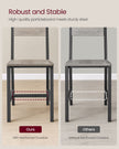 Set of 2 Dining Chairs – Steel Frame – Heather Greige and Frosted Grey – Industrial Style