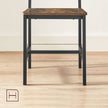 Industrial Dining Chairs – Steel Frame – Rustic Brown & Black – Ergonomic Design, Set of 2