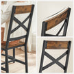 Industrial Dining Chairs – Steel Frame – Rustic Brown & Black – Ergonomic Design, Set of 2