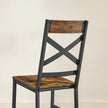 Industrial Dining Chairs – Steel Frame – Rustic Brown & Black – Ergonomic Design, Set of 2