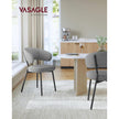 Upholstered Dining Chair – Fabric – Dark Grey – Modern Design with Metal Legs