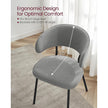 Upholstered Dining Chair – Fabric – Dark Grey – Modern Design with Metal Legs