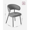Upholstered Dining Chair – Fabric – Dark Grey – Modern Design with Metal Legs