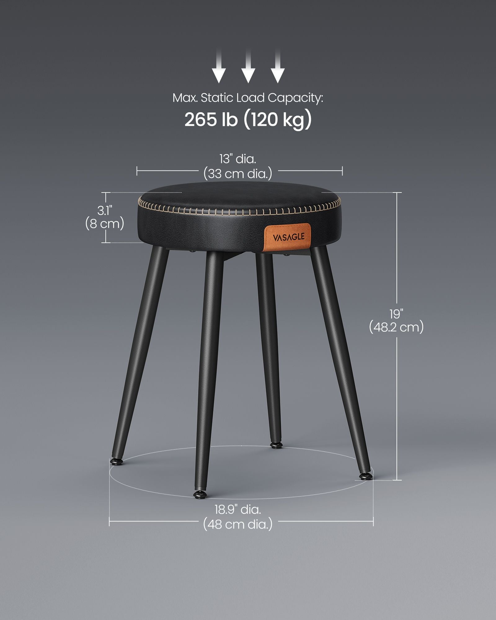 Dining Chair – Synthetic Leather – Ink Black – Mid-Century Modern Design