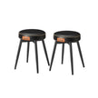 Dining Chairs Set of 2 – Synthetic Leather – Ink Black – Mid-Century Modern Design