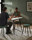Dining Chair – Synthetic Leather – Mid-Century Modern – Upholstered, 48.2 cm Tall