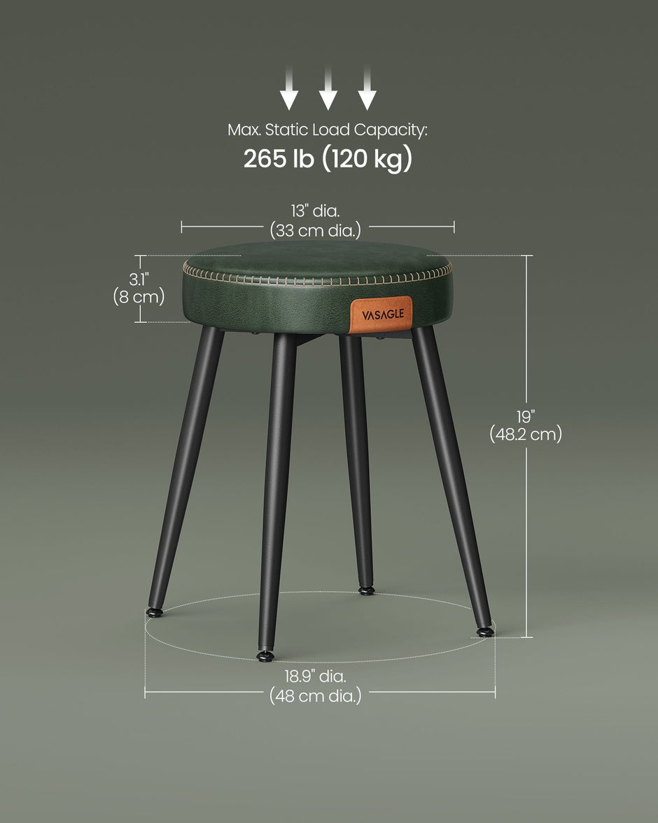 Dining Chair – Synthetic Leather – Mid-Century Modern – Upholstered, 48.2 cm Tall