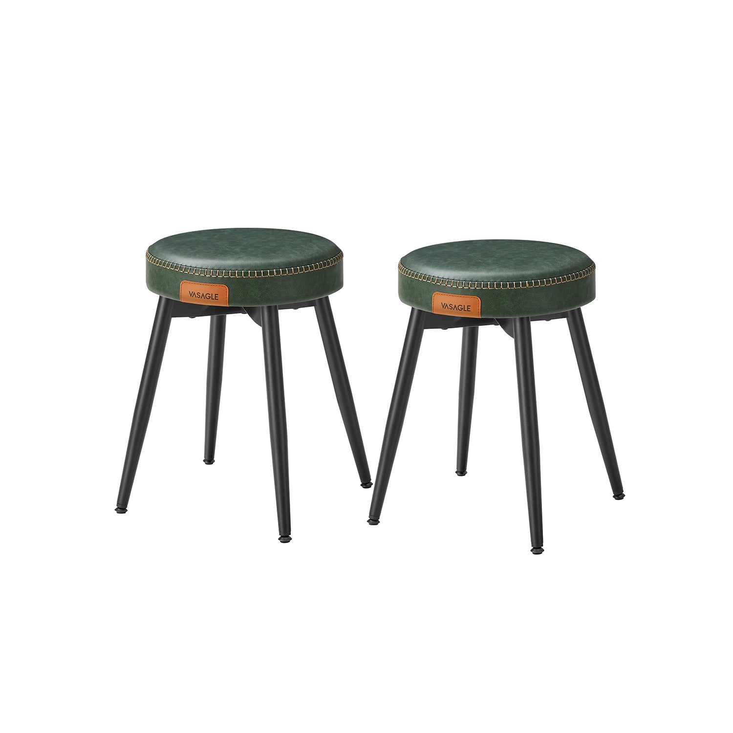 Dining Chairs Set of 2 – Synthetic Leather – Upholstered – Mid-Century Modern Design