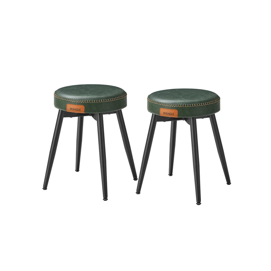 Dining Chairs Set of 2 – Synthetic Leather – Upholstered – Mid-Century Modern Design