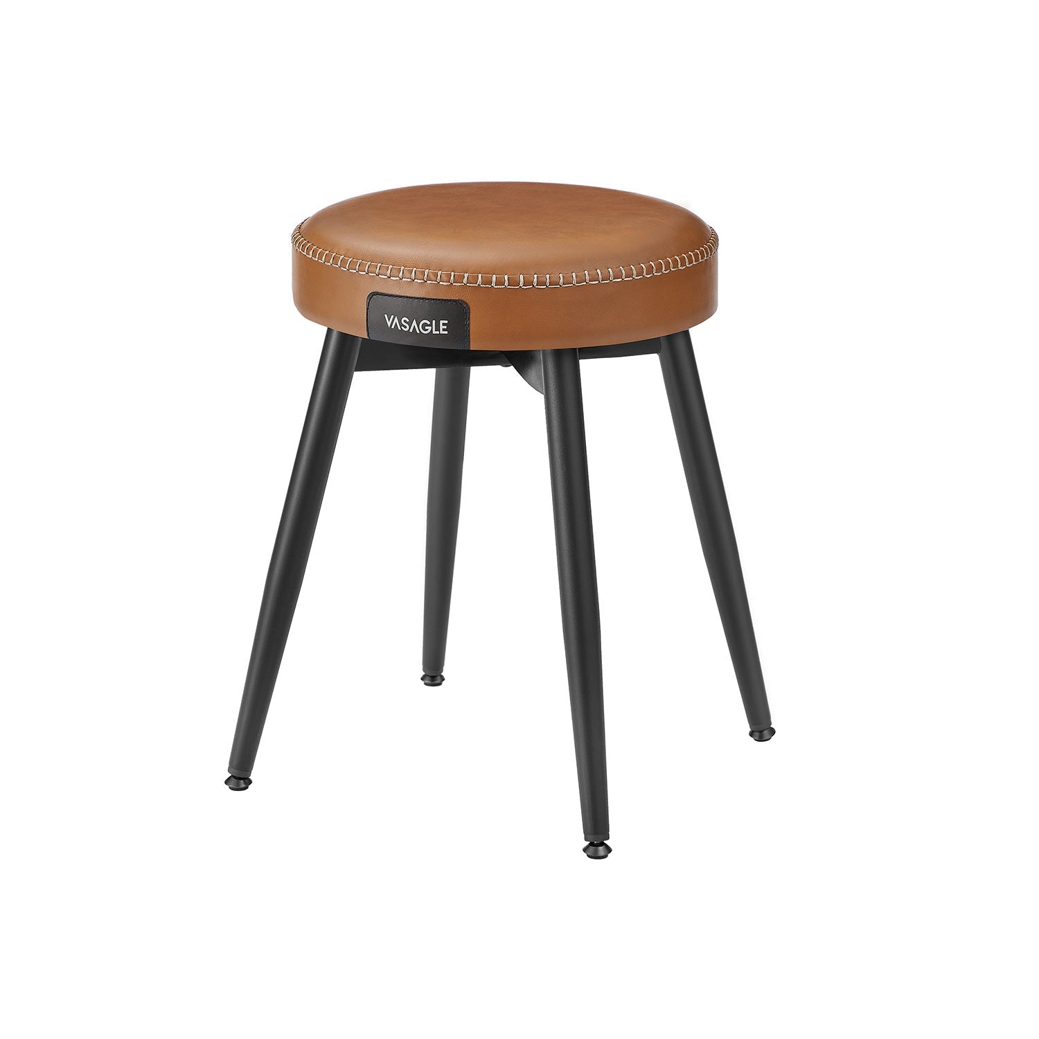 Dining Chair – Synthetic Leather – Caramel Brown – Mid-Century Modern Design