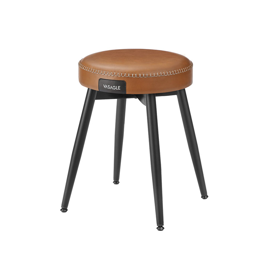 Dining Chair – Synthetic Leather – Caramel Brown – Mid-Century Modern Design