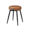 Dining Chair – Synthetic Leather – Caramel Brown – Mid-Century Modern Design