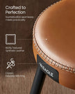 Dining Chair – Synthetic Leather – Caramel Brown – Mid-Century Modern Design