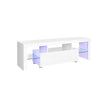 TV Stand – MDF – Glossy White – LED Lighting, Fits TVs up to 60 Inches