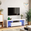 TV Stand – MDF – Glossy White – LED Lighting, Fits TVs up to 60 Inches