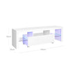 TV Stand – MDF – Glossy White – LED Lighting, Fits TVs up to 60 Inches