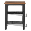 Set of 2 Nightstands – Wood and Metal – Hazelnut Brown – Adjustable Mesh Shelves