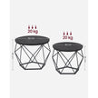 Set of 2 Side Tables – Steel – Black and Rustic Brown – Robust Design